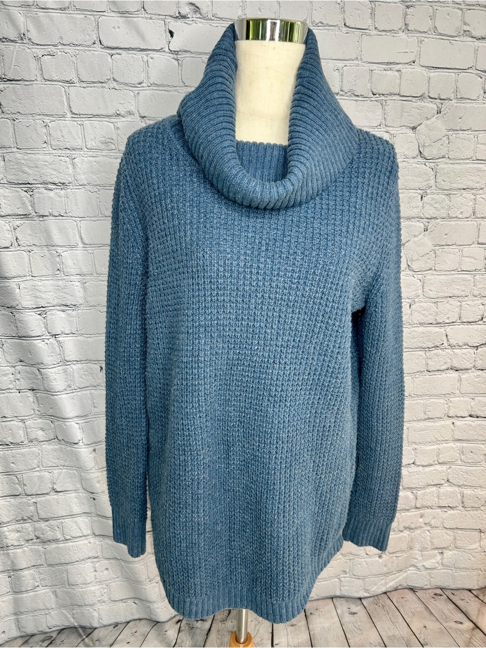 L.L. Bean Dusty Blue Cowl Neck Sweater